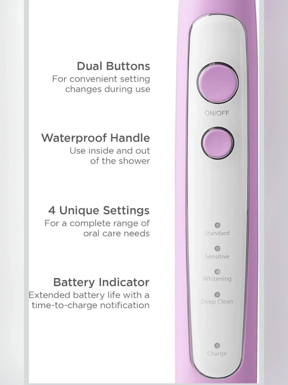 Soniclean Pro 4800 Lilac Electric Toothbrush With 5 Brush Heads, No Charger Base